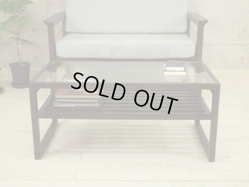 画像3: ガラスリビングテーブル　クアトロ90　ダークブラウン　ガラス天板　棚付　ソファーテーブル　モダン　アジアン　幅90cm　【送料無料】 (3)