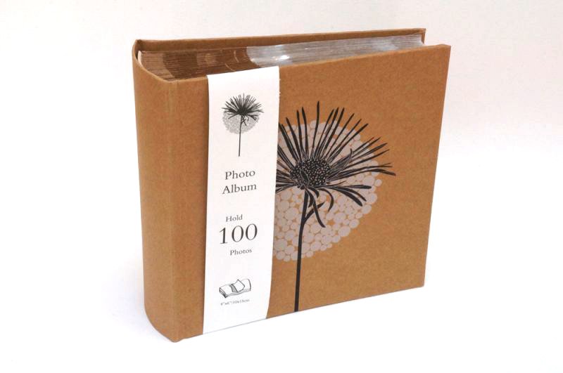 画像2: クラフトアルバム　100枚　フラワーB柄 (2)