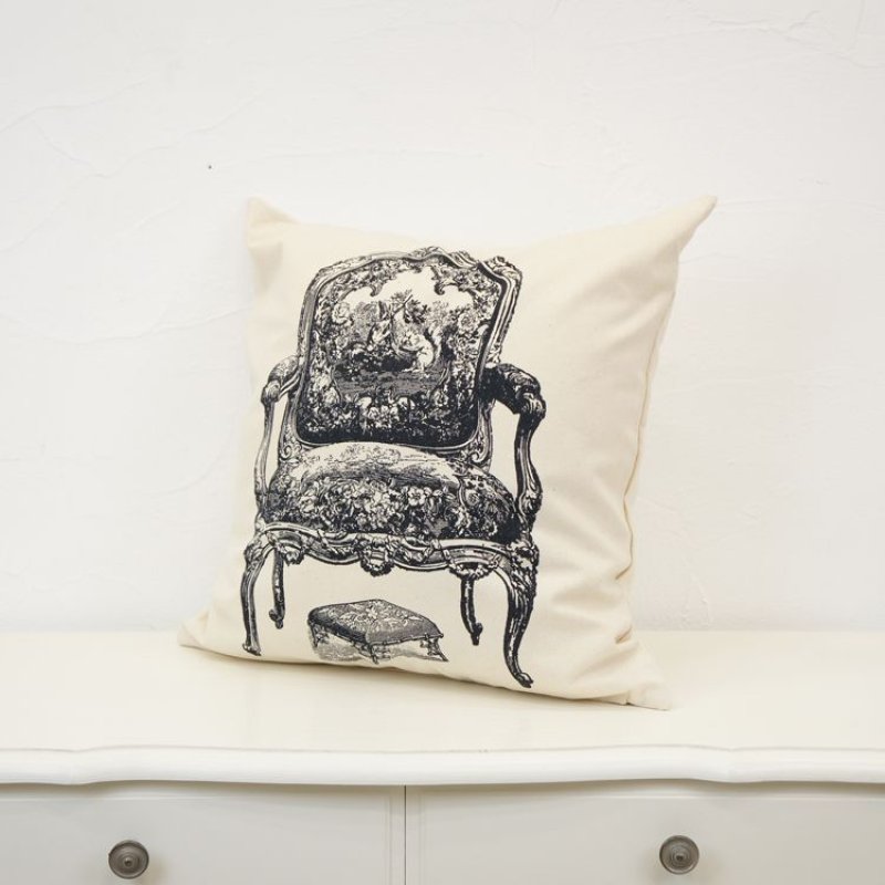 画像1: クッションカバー　45×45　チェアプリント　シンプル＆シック (1)