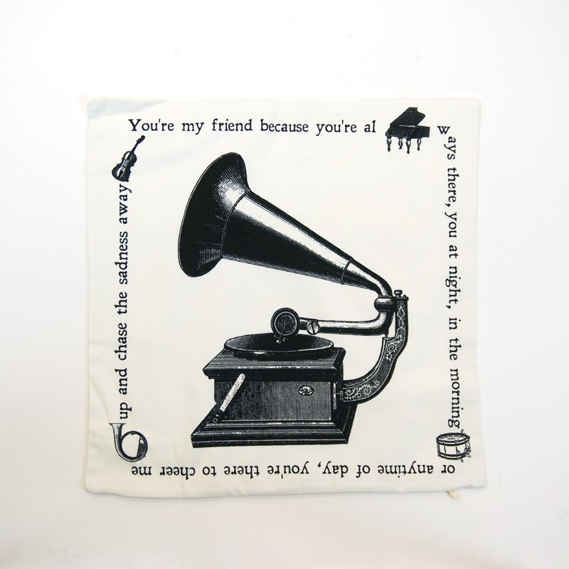 画像2: クッションカバー　ミュージック　45×45 (2)