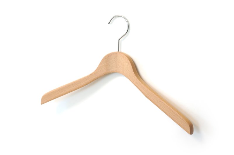 画像2: 上質なシャツのための薄型湾曲トップスハンガー 幅420mm (2)