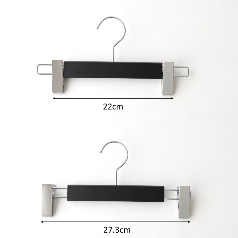 画像2: 【1本】ボトムハンガーピンチ式 木製艶消しブラック (2)