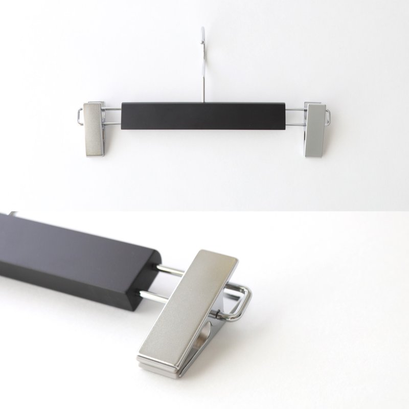 画像4: 【1本】ボトムハンガーピンチ式 木製艶消しブラック (4)