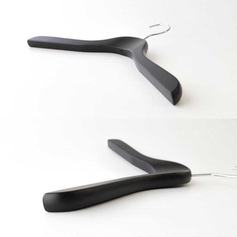 画像5: 【1本】レディース向け木製シャツハンガー38cm 艶消しブラック  (5)