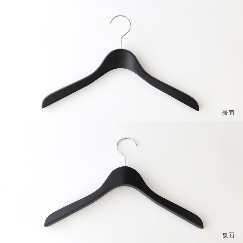 画像6: 【1本】レディース向け木製シャツハンガー38cm 艶消しブラック  (6)