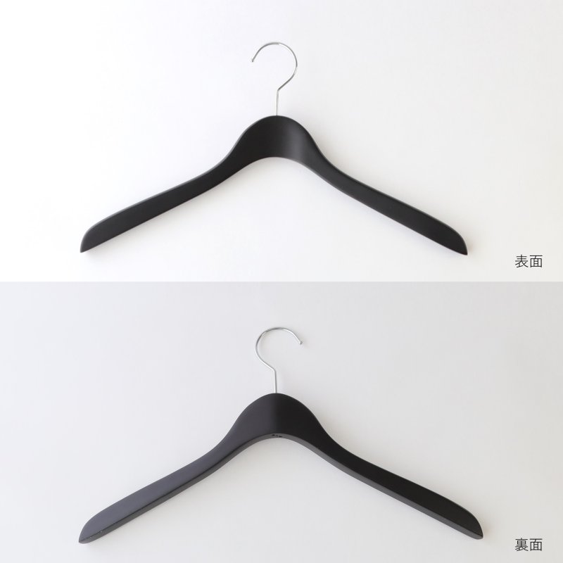 画像5: 【1本】メンズ向け木製シャツハンガー42cm 艶消しブラック  (5)