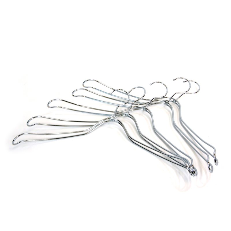 画像2: シンプルなスチールワイヤーハンガー 5本セット クローム  レディス/メンズ スチール (2)