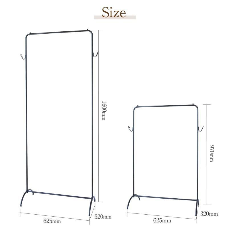 画像8: シンプルアイアンハンガーラック2WAY　子供から大人まで使える高さ調節 (8)