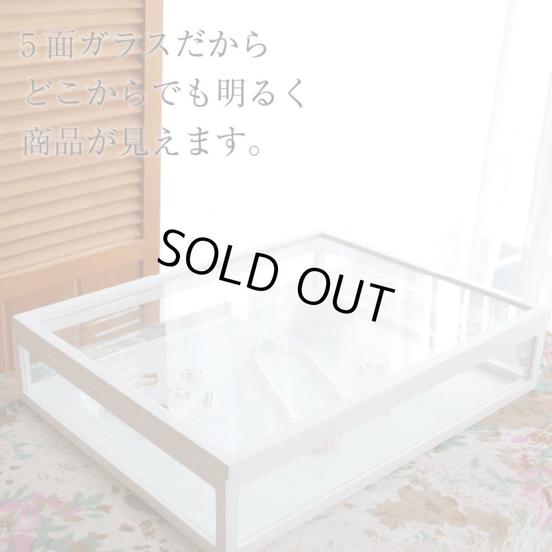 画像5: ホワイト木製5面ガラスディスプレイケース　コレクションケース　ジュエリーケース (5)