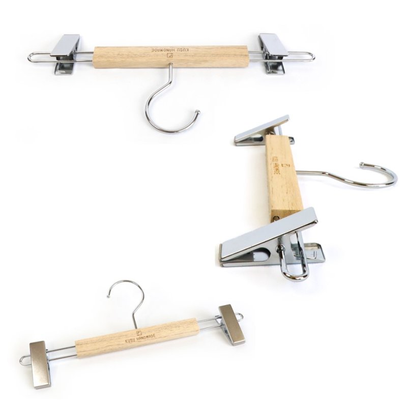 画像7: 【防虫・防臭】国産くすのきワイドボトムハンガーピンチ式 32cm (7)