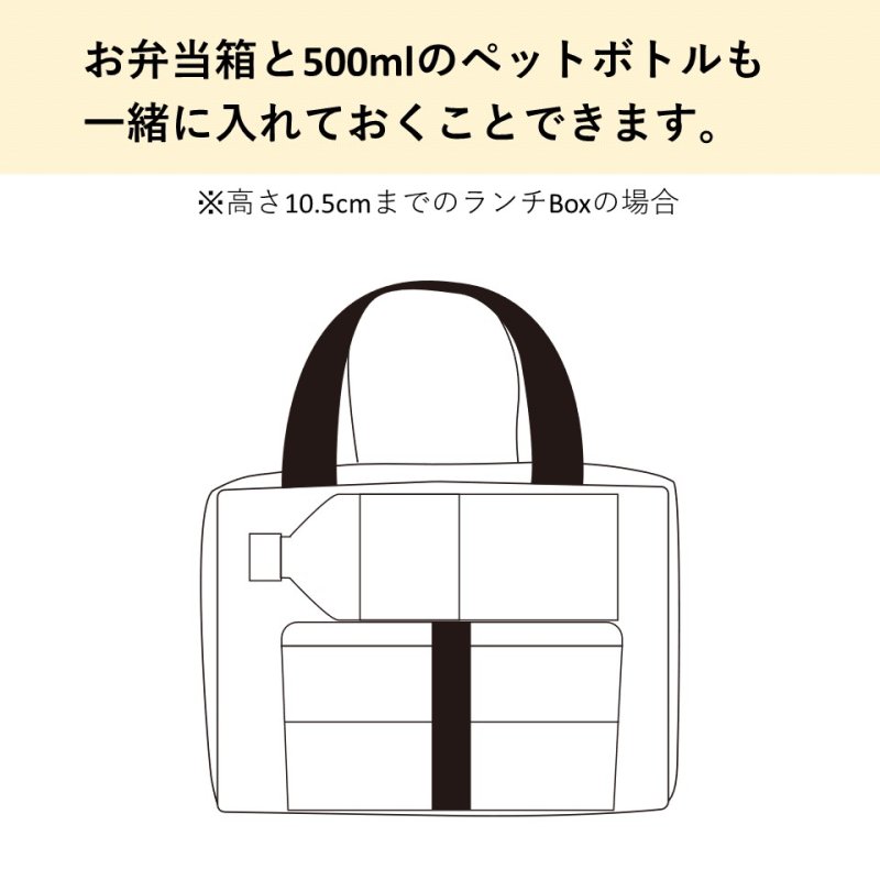 画像9: ペットボトルも入るサイズ感！ランチバッグfifi かわいいアニマル迷彩柄 ネイビー　ピンク (9)