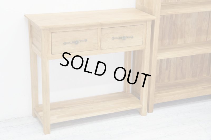 画像2: (完売)重厚感のある高級オーク家具 コンソールテーブル オイル仕上げ ナチュラル 【送料無料】 (2)