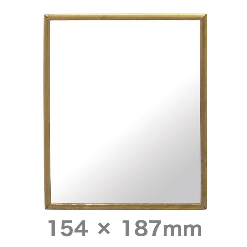 画像1: シンプルアンティークの真鍮長方形卓上ミラー W154×H187mm　【縦横両用】 (1)