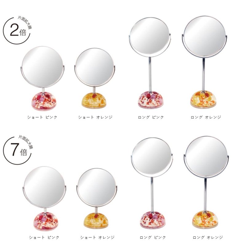 画像3: 優雅なハーバリウムベースの両面卓上スタンドミラー　2倍拡大・7倍拡大 (3)