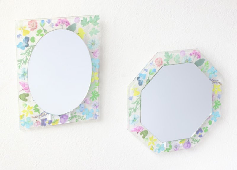 画像5: 押し花風花柄ミラー フィーデル フローラル 3WAYミラー (5)