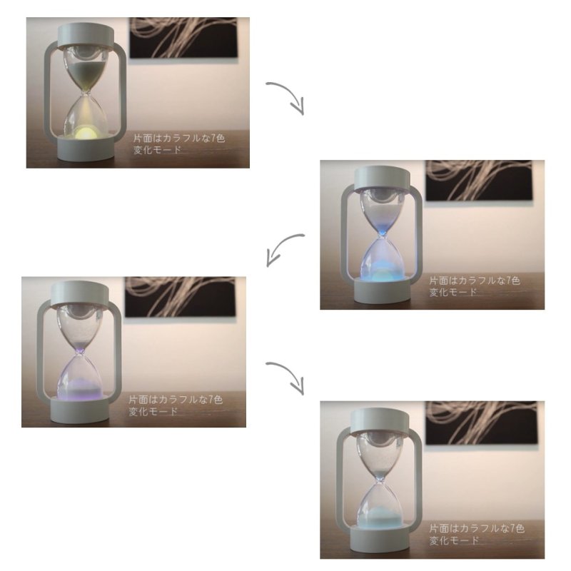 画像6: 砂時計 ノクティルカ LED10分砂時計 幻想的な砂時計 ホワイト (6)