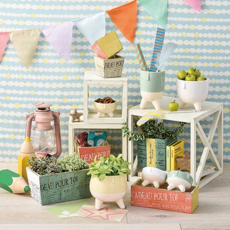 画像2: 木製スタンドボックス　３サイズ４個セット　ホワイト　L×１　M×１　S×２ (2)