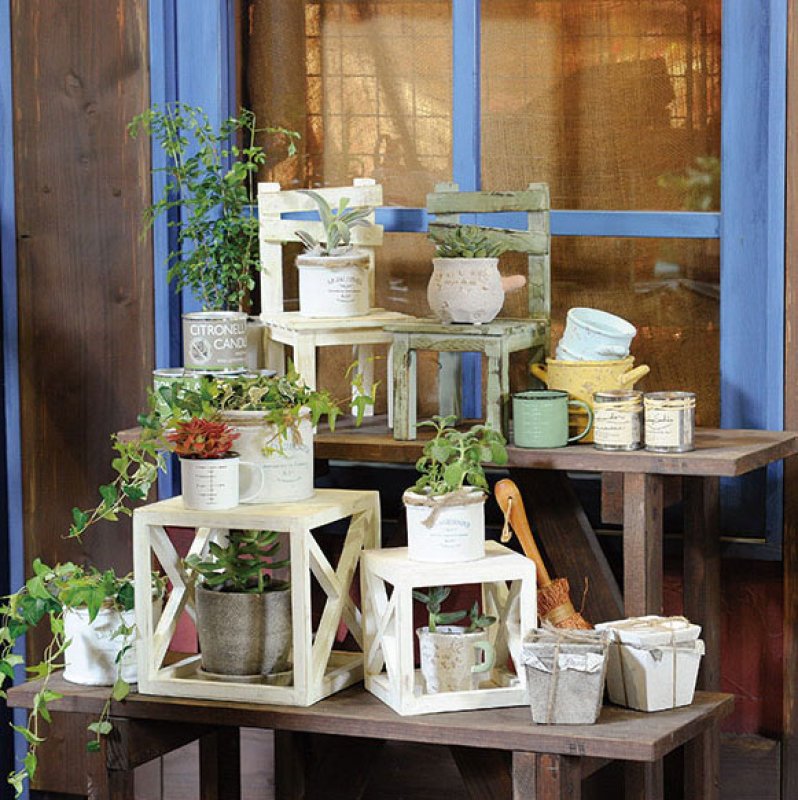 画像3: 木製スタンドボックス　３サイズ４個セット　ホワイト　L×１　M×１　S×２ (3)