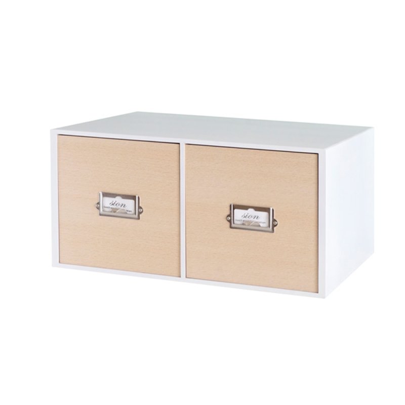 画像2: レトロモダンなデザインの卓上収納　木製　シオンシステム収納　ＣＤが入るサイズ　ホワイト (2)