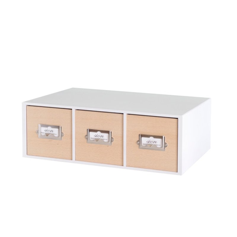 画像2: ナチュラルなホワイトとブナの木製卓上収納　小物が入るサイズ (2)