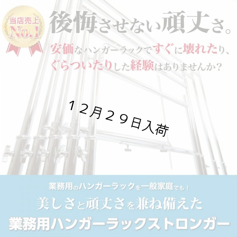 画像11: プロ仕様でグラつかない！高品質で低価格！業務用 美しいスチールハンガーラックストロンガー 幅75cm 2段バーセット (11)