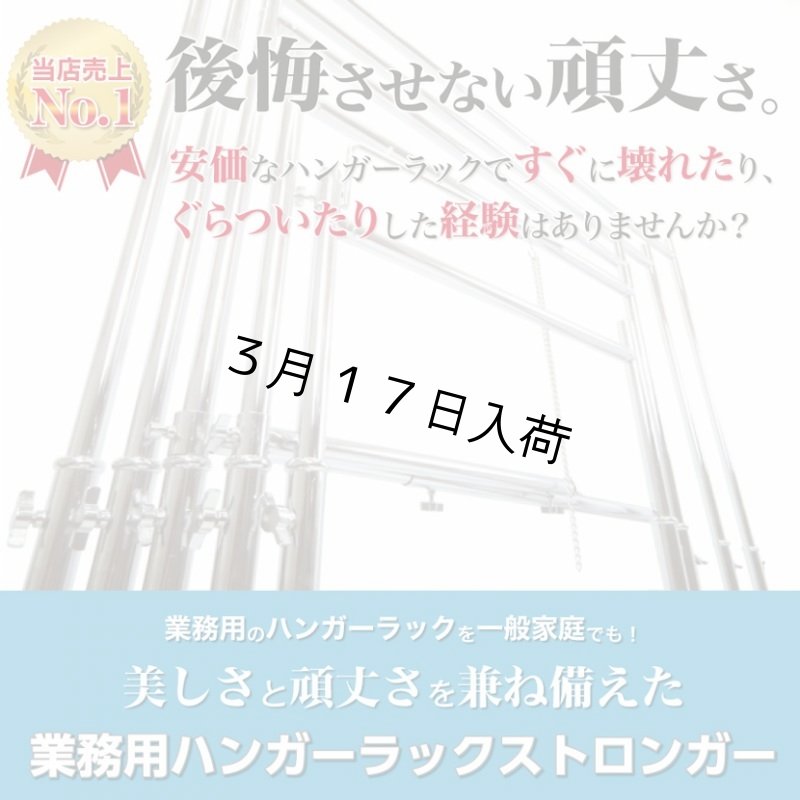 画像4: プロ仕様でグラつかない！高品質で低価格！業務用 美しいスチールハンガーラックストロンガー 幅90cm 2段バーセット (4)