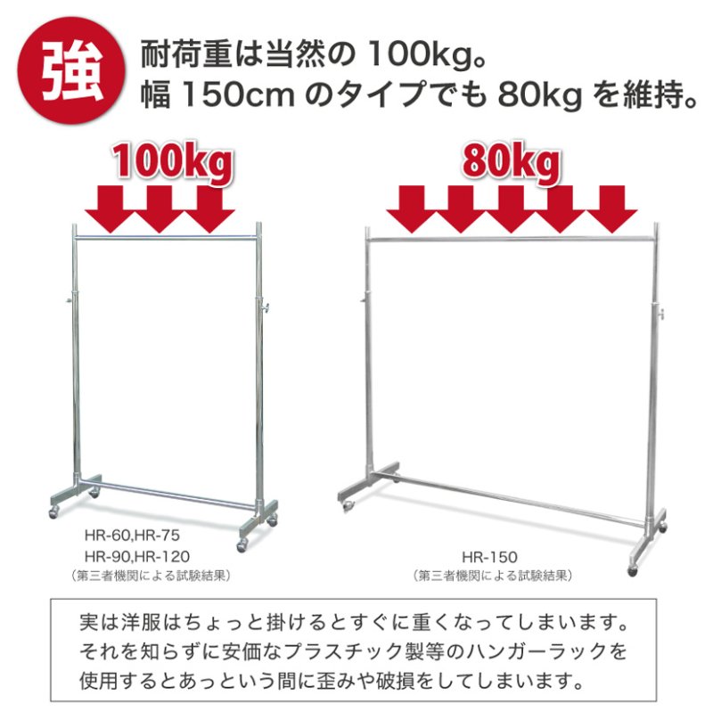 画像8: 【耐荷量100kg以上】プロ仕様でグラつかない!120cm幅 高品質で低価格! 業務用 美しいスチールハンガーラックストロンガー【即納】 (8)
