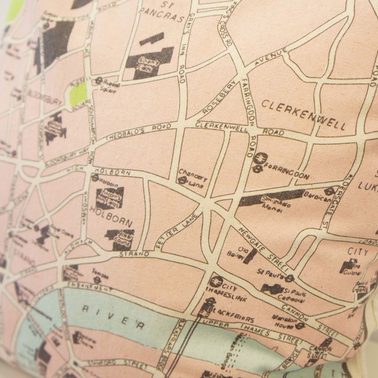 クッションカバー 45 45 地図柄 ロンドン シンプル シック