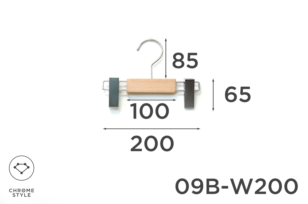 キッズのための木製ボトムハンガー　幅200mm