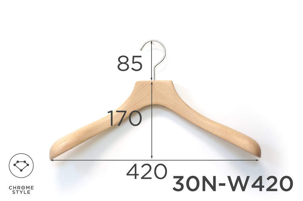 ジャケットやコートが型崩れしない重厚な木製ハンガー