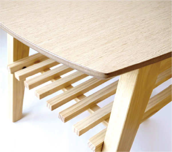 棚付きソファーテーブル